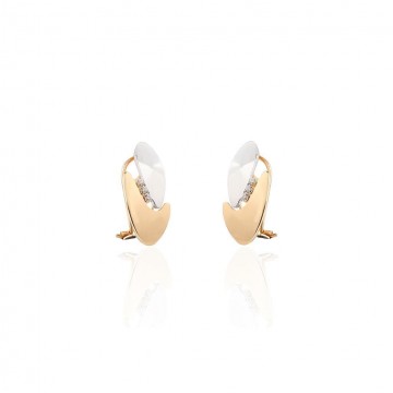 Pendientes de Oro 18K con Cierre Omega y Circonitas
