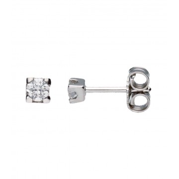 Pendientes Oro Blanco 18Kt c/Diamantes 0,40 ct