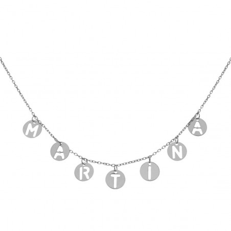 Gargantilla Nombre Mini Charms Plata