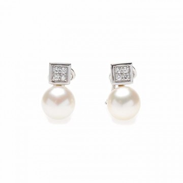 Pendientes de Plata con Perla y Circonitas