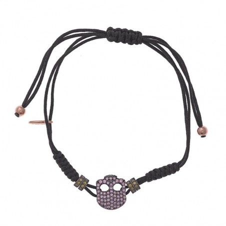 Pulsera plata Chapado Rosa Calavera