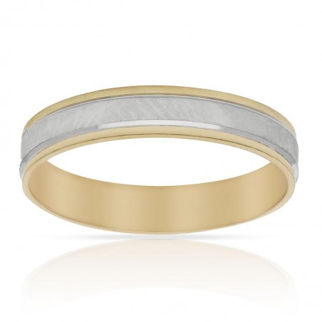 Alianza Oro 18K Bicolor Tallara 4mm