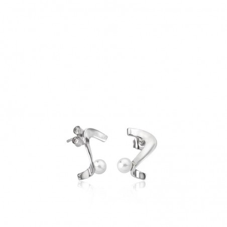 Pendientes perla diseño serpentina con una perla