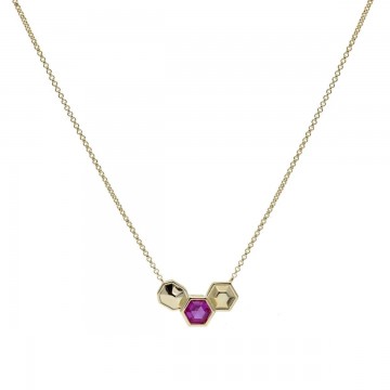 Collares con colgantes motivo central en tono fucsia
