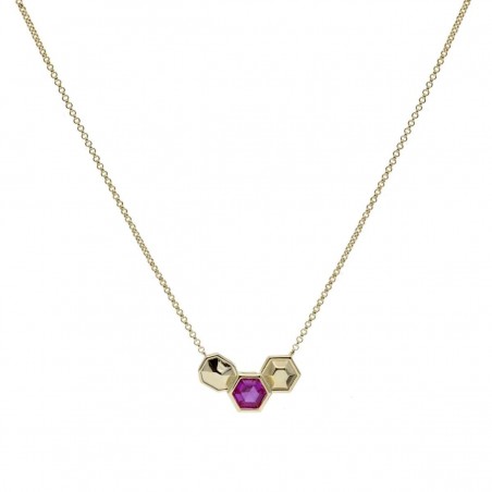 Collares con colgantes motivo central en tono fucsia