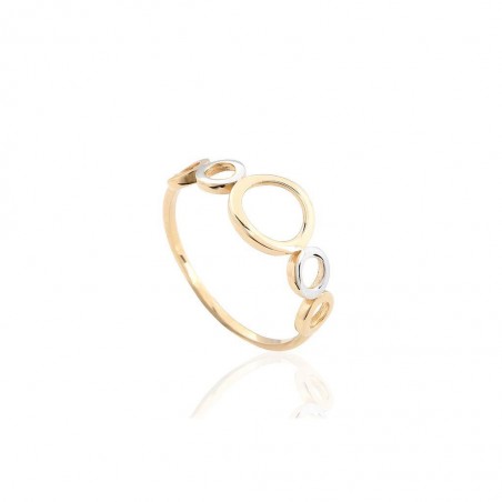 Sortija Oro 18K Circulos Bicolor