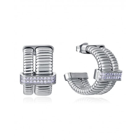 Pendientes doble de acero colección Laura Escanes tubogas