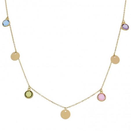 Gargantilla Oro 18Kl Circulos + Piedras
