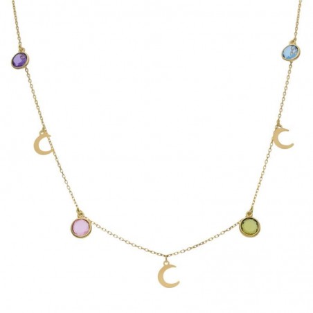Gargantilla Oro 18Kl Lunas + Piedras