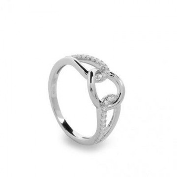 Anillos circonitas diseño de círculo central entrelazado