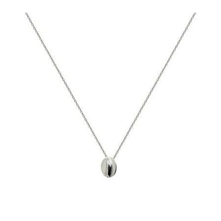 Collar pequeño de plata circular con volumen y circonitas