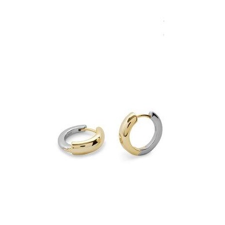 Pendientes de aro bicolor diámetro pequeño con dorado delante