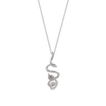 Collar de plata enredado con circonitas