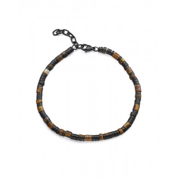 Pulsera de acero y Piedras Naturales