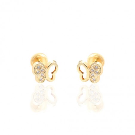Pendientes de oro 18 k  Mariposa