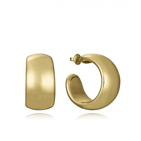 Pendientes Acero Dorado Aro Volumen