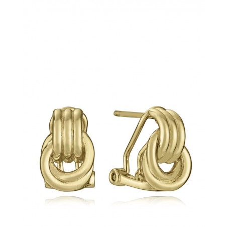 Pendientes de plata con baño de oro aros enlazados