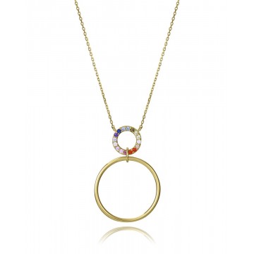 Collar de plata con baño de oro con dos aros