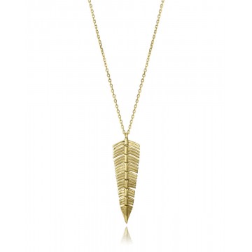 Collar de Plata Bañada en Oro Hoja