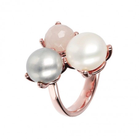 Anillo de Perlas y Cuarzo ROsa - Maxima