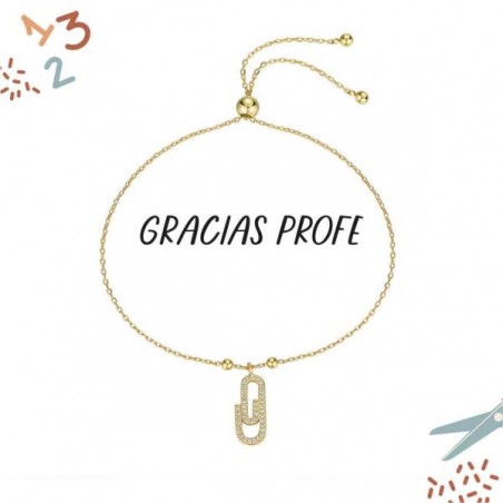 Pulsera de plata chapada ajustable clip