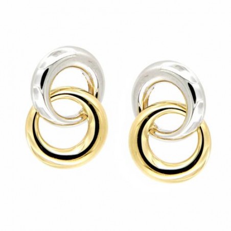 Pendientes Oro 18K Aros Bicolor