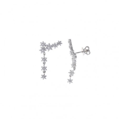 Pendientes Trepador de Plata Salvatore Copos de Nieve