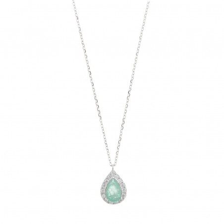 Colgante de Plata Salvatore con Cadena Verde Menta