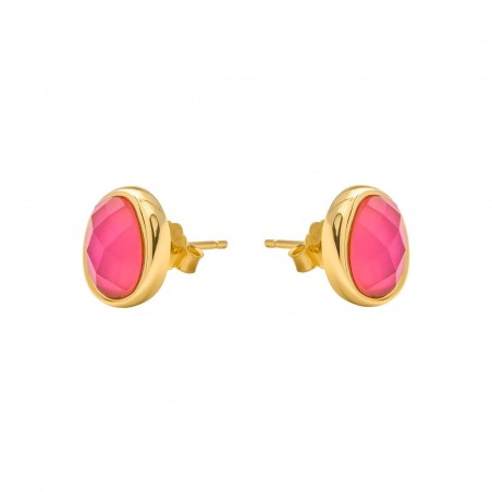 Pendientes de Plata Luxenter con Cuarzo Hidrotermal Cereza / Madreperla  - Alqua