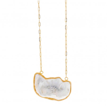 Collar de Plata Salvatore con Perla Barroca de Agua Dulce Irregular  