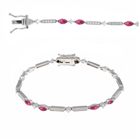 Pulsera Plata Salvatore Circonitas Rubí Marquesas