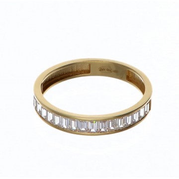 Anillo Oro Blanco 18K c/Circonitas