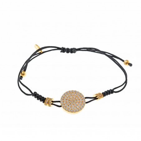 Pulsera de Plata Chapada Salvatore con Tejido Negro