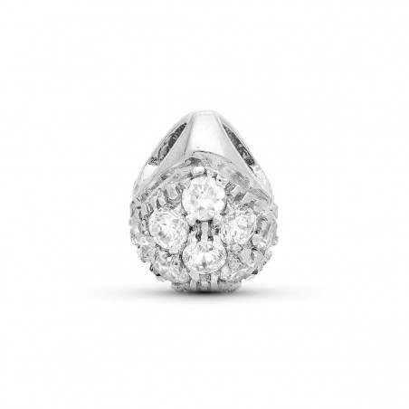 Colgante Bolo Oro Blanco 18K c/Circonitas