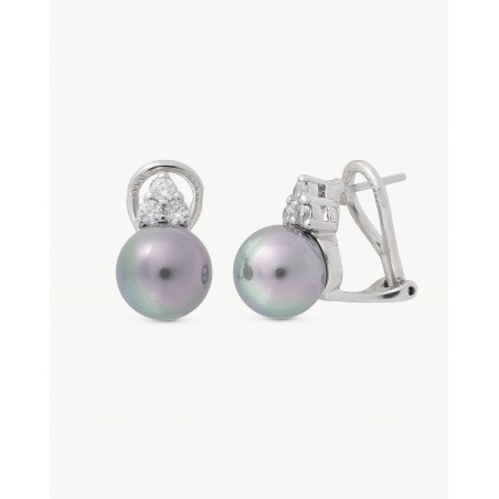 Pendientes de Plata Majorica Omega Perla 10mm