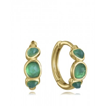 Pendientes de Plata Viceroy con Ágata Verde Natural