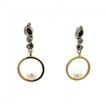 Pendientes Plata Top Silver Tri Perla