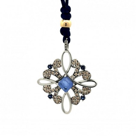 Colgante Plata Top Silver Flor Azul