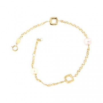 Pulsera Oro Amarillo 18 kt con Perlas Naturales