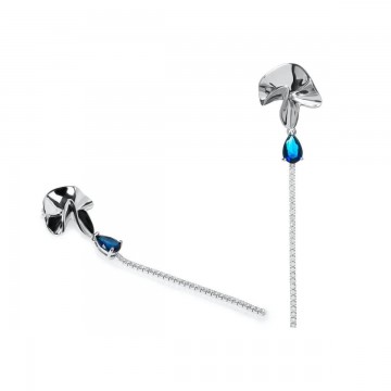Pendientes Plata Line Argent Piedra Azul