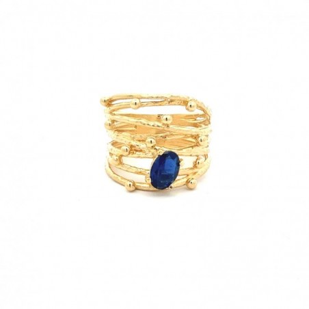 Anillo Plata Hilos Bolas Oval Top Silver