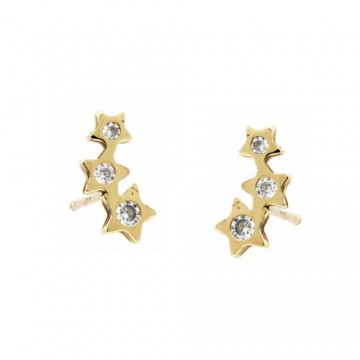 Pendientes Estrellas Trepadores Oro Amarillo de 18 Kt.