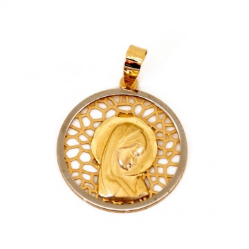 Medalla Oro Amarillo 18K Virgen Niña