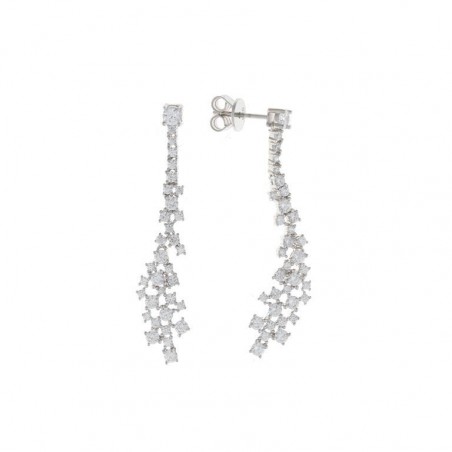 Pendientes de plata largos con circonitas Salvatore