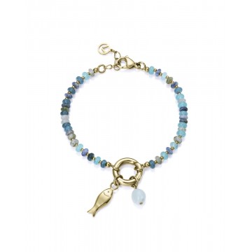 Pulsera Acero Viceroy con Sodalita, Labradorita y Amazonita.