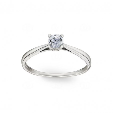 Anillo Oro Blanco 18K Con Circonita