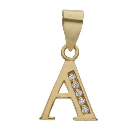 Colgante Oro Amarillo 18K Letra A - 9mm