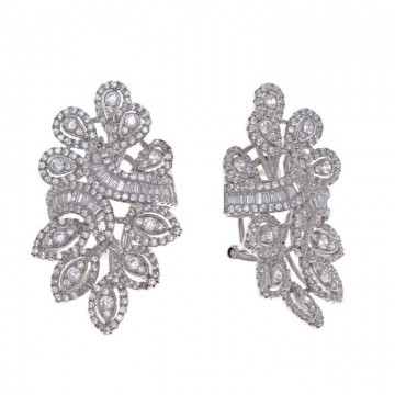 Pendientes de Plata Salvatore Hojas lazo circonitas