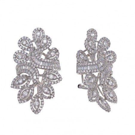 Pendientes de Plata Salvatore Hojas lazo circonitas