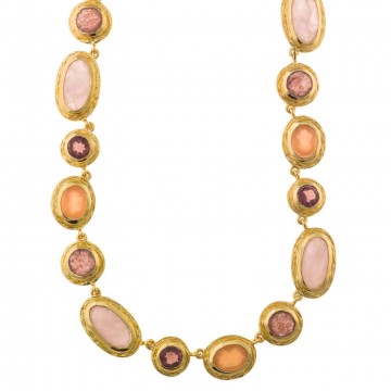 Collar Latón Chapado Oro Salvatore - Circulo Hidro Rodalita